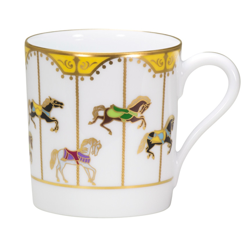 大倉陶園　回転木馬-うまくゆく-　マグ(イエロー）