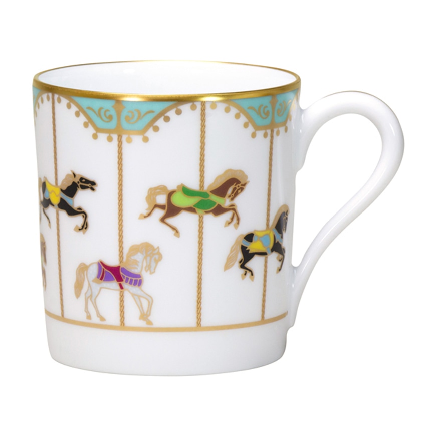 大倉陶園　回転木馬-うまくゆく-　マグ(ブルー)