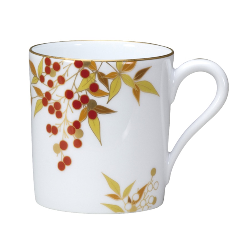 大倉陶園　紅白南天　マグ