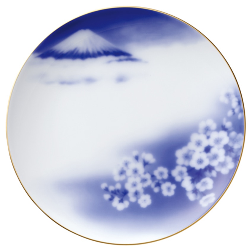大倉陶園　花見富士　23㎝プレート