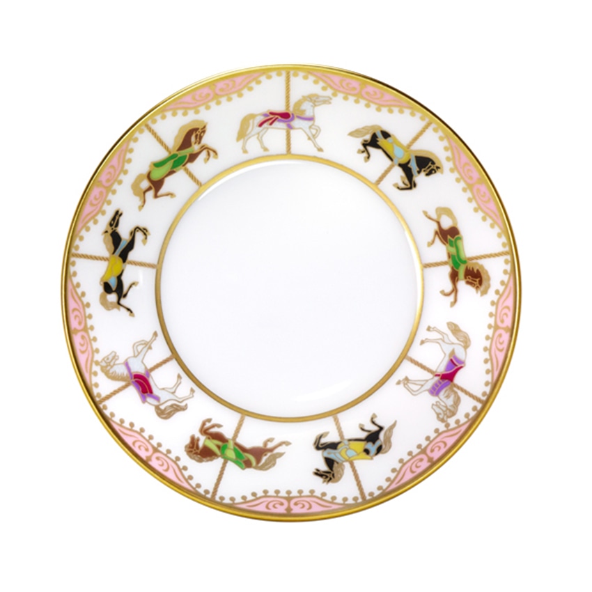 大倉陶園　回転木馬-うまくゆく-　10㎝ミニディッシュ(ピンク）