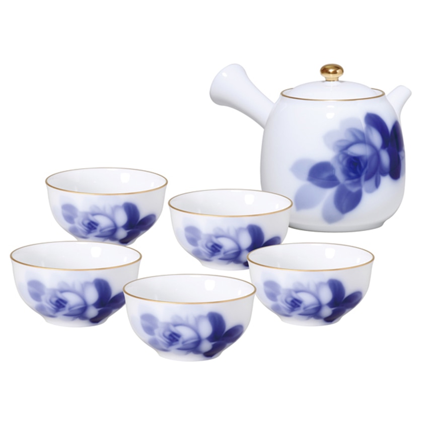 大倉陶園　ブルーローズ　急須揃え