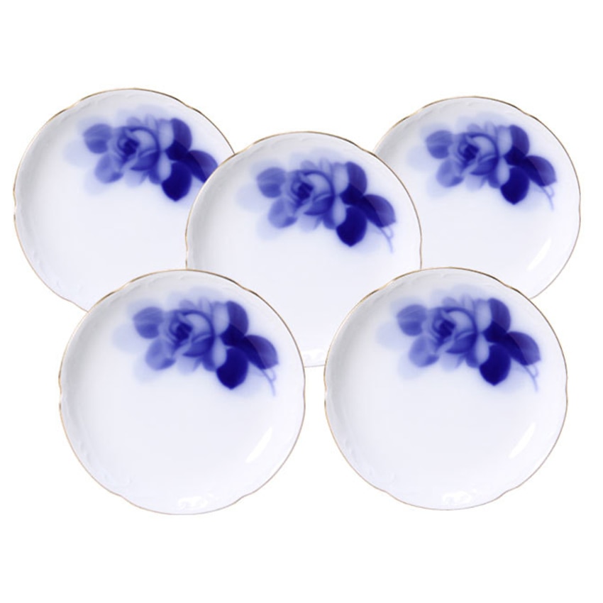 大倉陶園　ブルーローズ　銘々皿揃え（5枚）