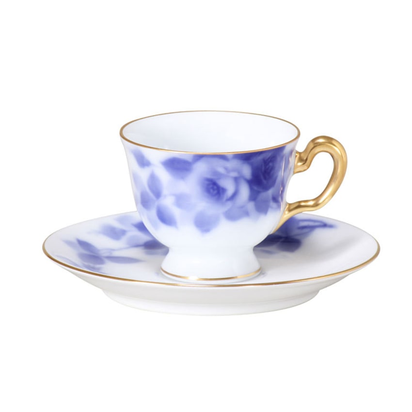 大倉陶園　ブルーローズ　デミタス碗皿