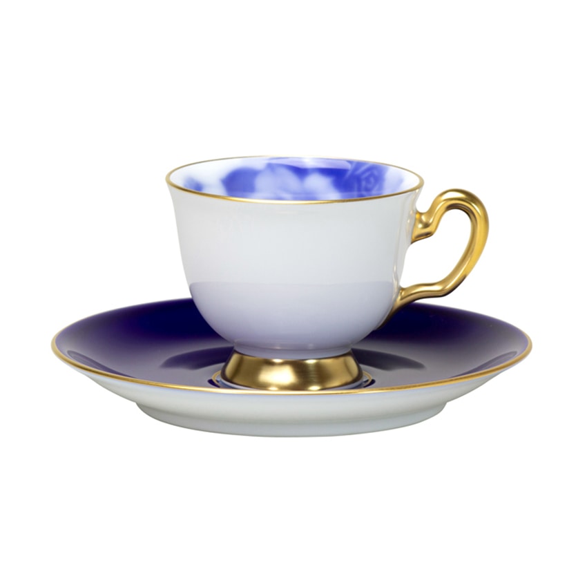 大倉陶園　ブルーローズ瑠璃　デミタス碗皿