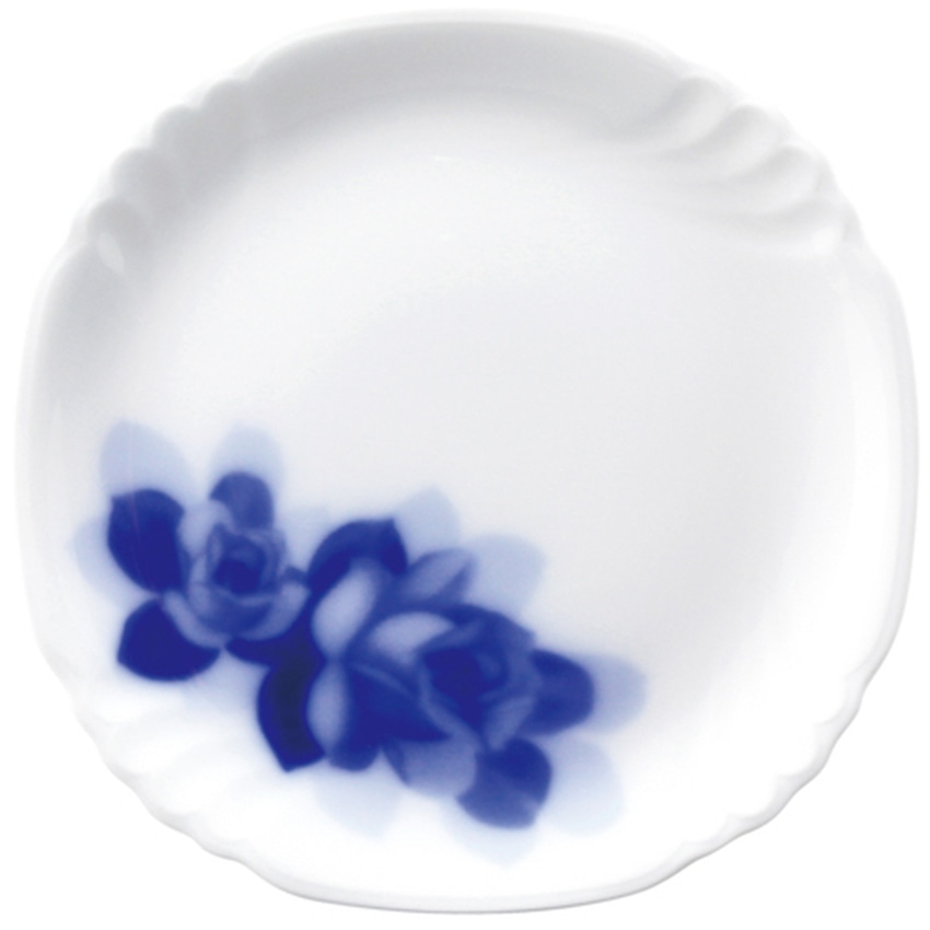 大倉陶園　金なしブルーローズ　18㎝プレート