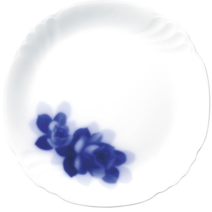大倉陶園　金なしブルーローズ　23㎝プレート