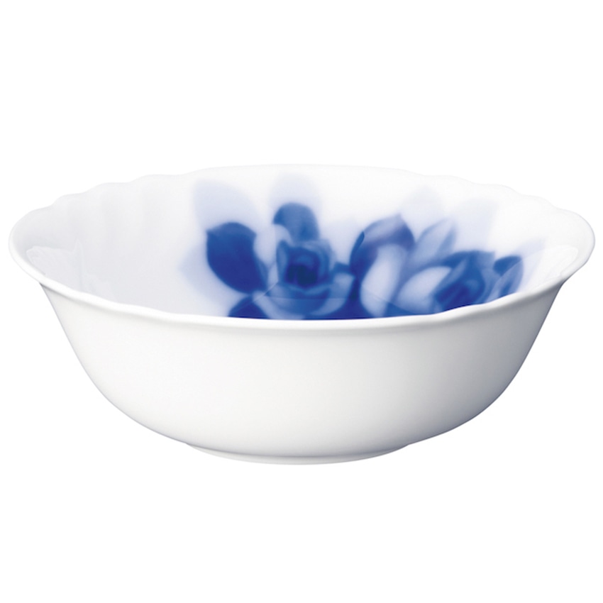 大倉陶園　金なしブルーローズ　15㎝ポリッジボウル