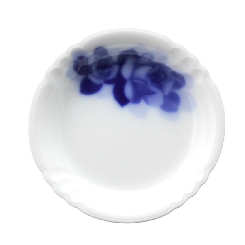 大倉陶園　金なしブルーローズ　14㎝ディーププレート