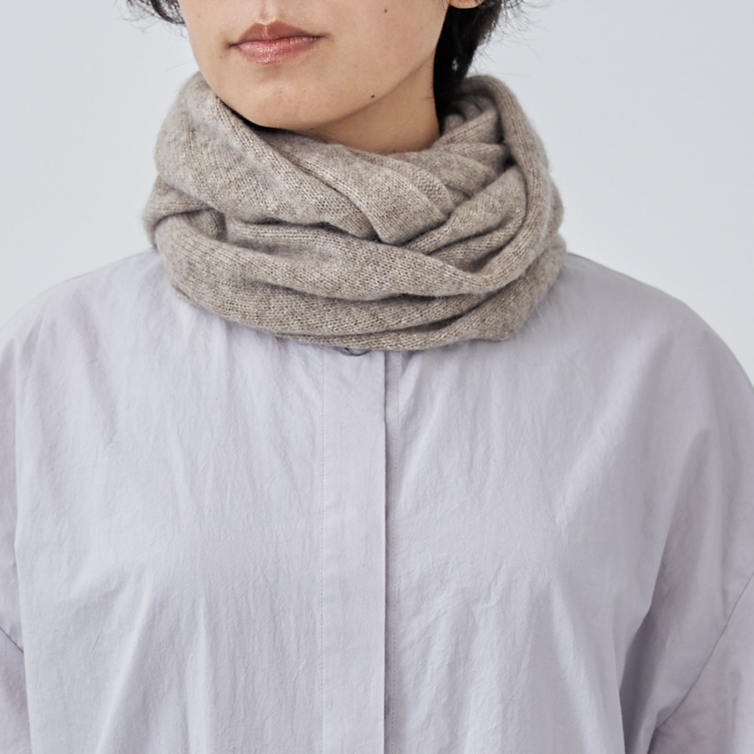 WOOL STUDIO　カシミヤ100％のスヌード ベージュ