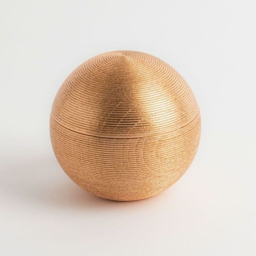 箔座　千筋まり型小物入れ 大　銅箔