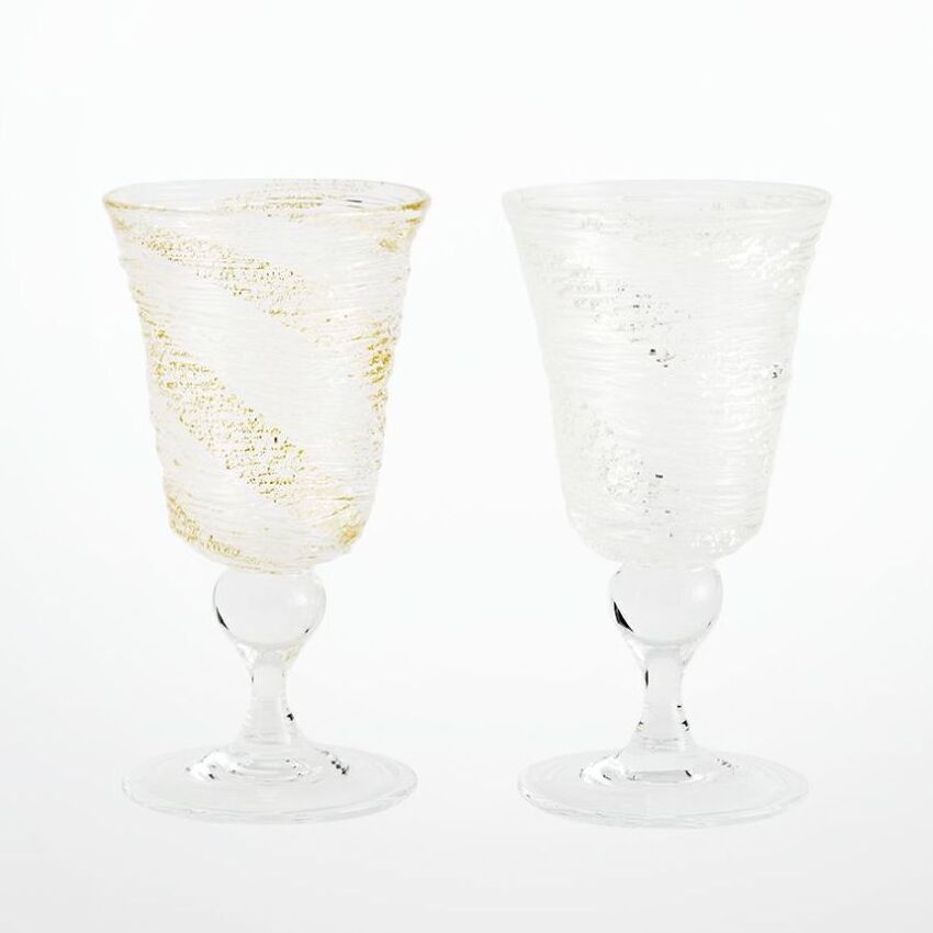 箔座　氷結 ワイングラス 金･銀ペア