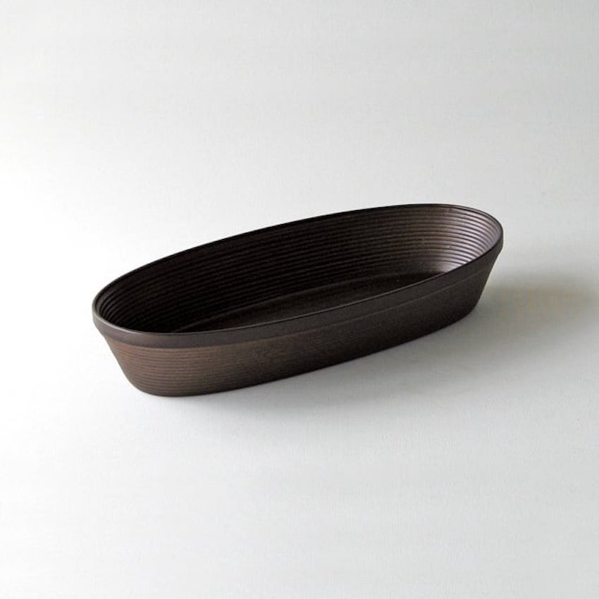 BUNACO　Cosmetic Box oval M ﾀﾞｰｸﾌﾞﾗｳﾝ