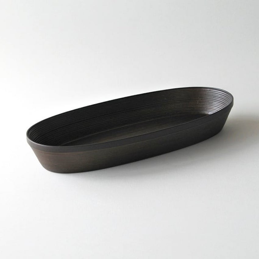 BUNACO　Cosmetic Box oval L ﾀﾞｰｸﾌﾞﾗｳﾝ