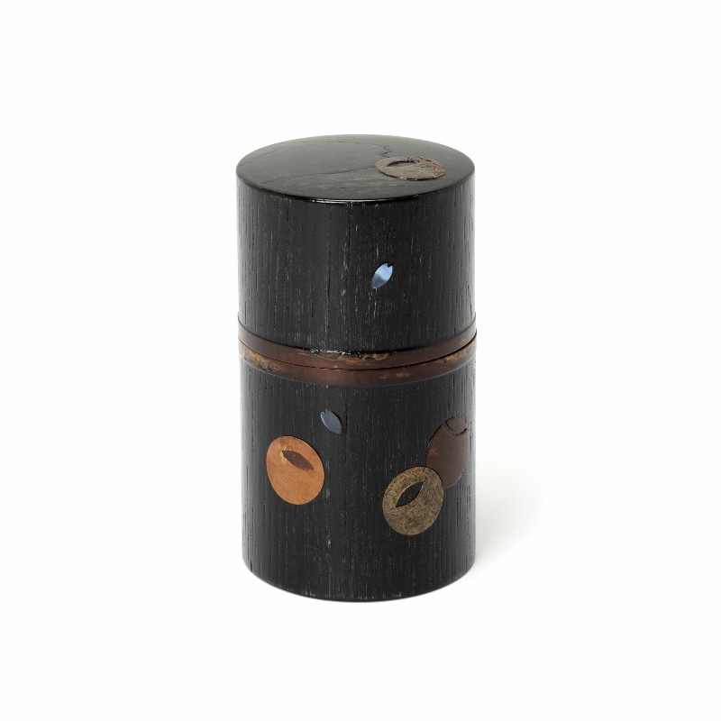 角館伝四郎　つぼつぼ 茶筒帯付 黒