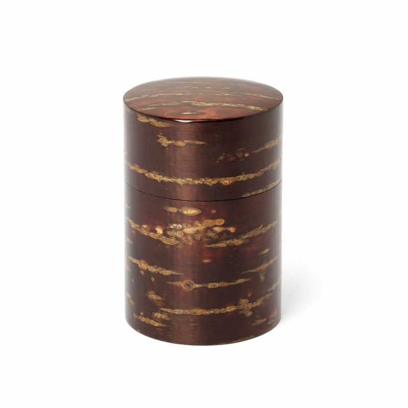 角館伝四郎　総皮茶筒(大)無地皮