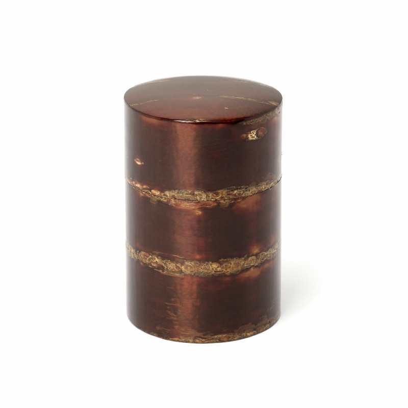 角館伝四郎　総皮茶筒 小口張