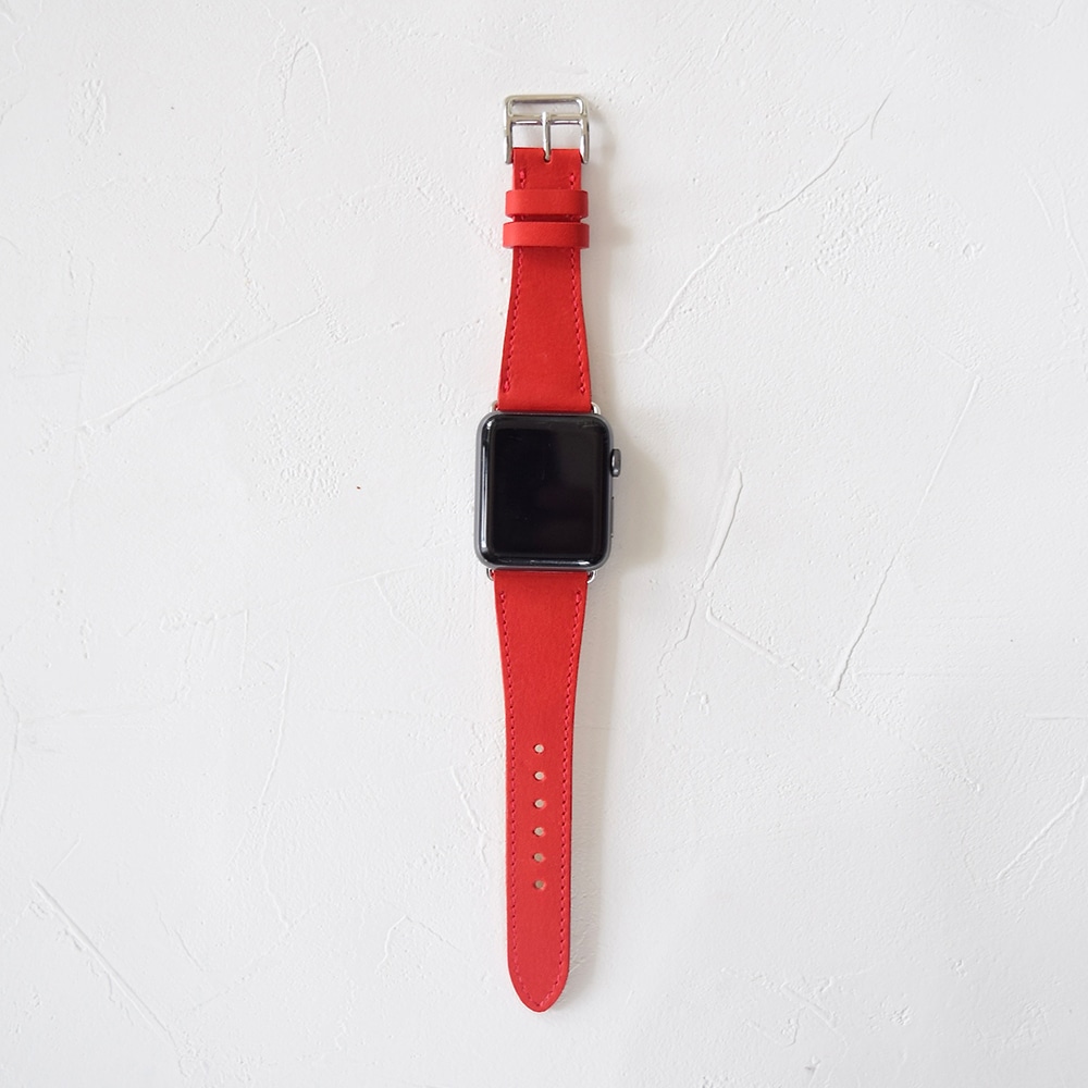 NO SIGN 和牛レザー ウォッチバンド アップルウォッチ用 38mm / 40mm / 41mm Red