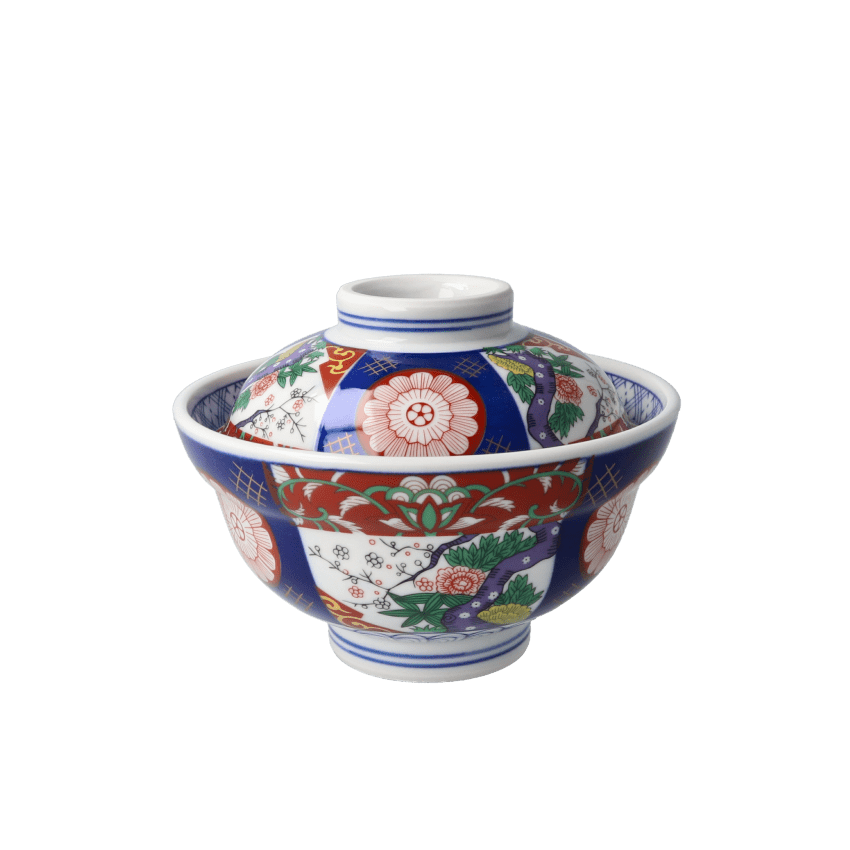 蓋付きどんぶり5.0寸　錦牡丹