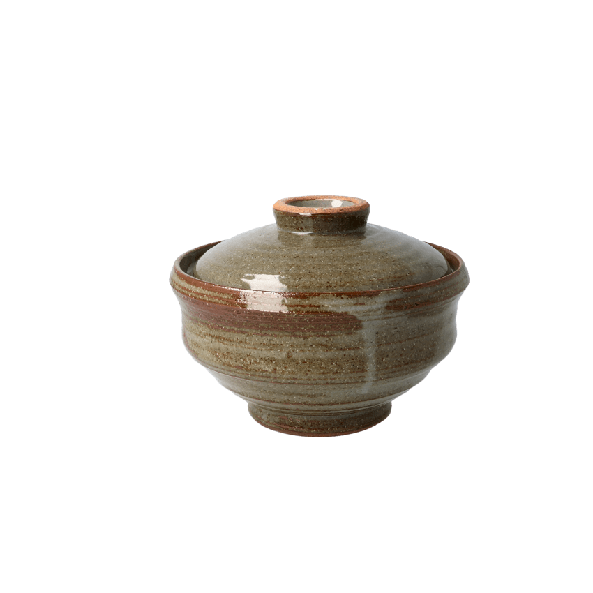 蓋付き内粉引麦駒形丼