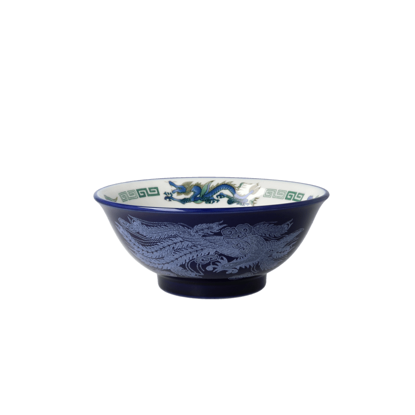 ルリ反り高台6寸　お子様ラーメン丼　龍雷紋