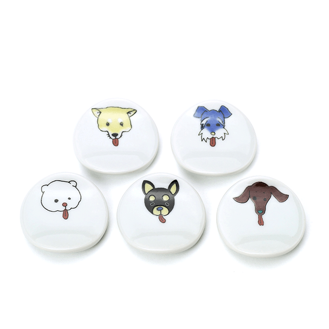 KUTANI SEAL箸置セット わんわんのペロペロ箸置　5個1組