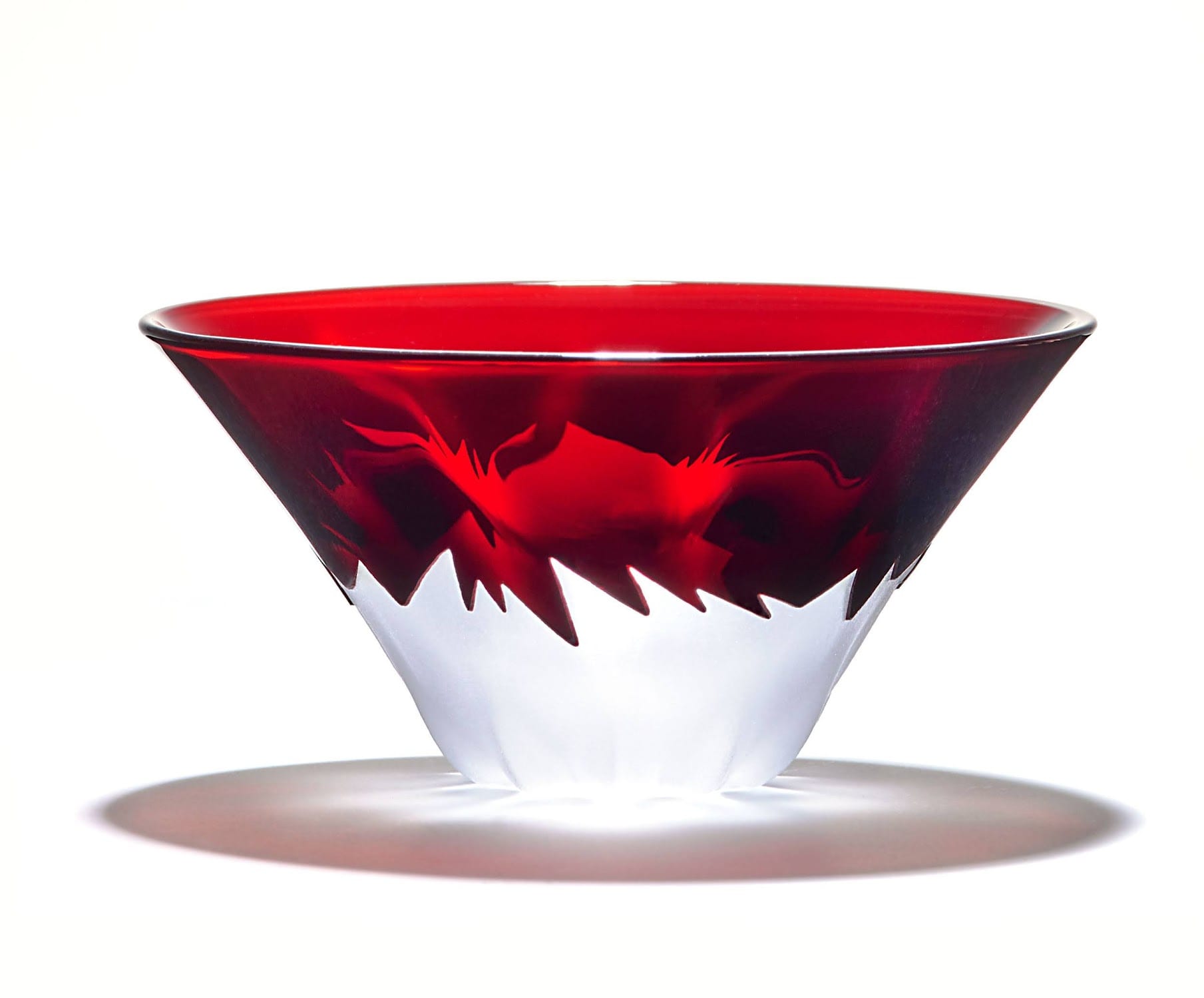 田島硝子　赤富士祝盃