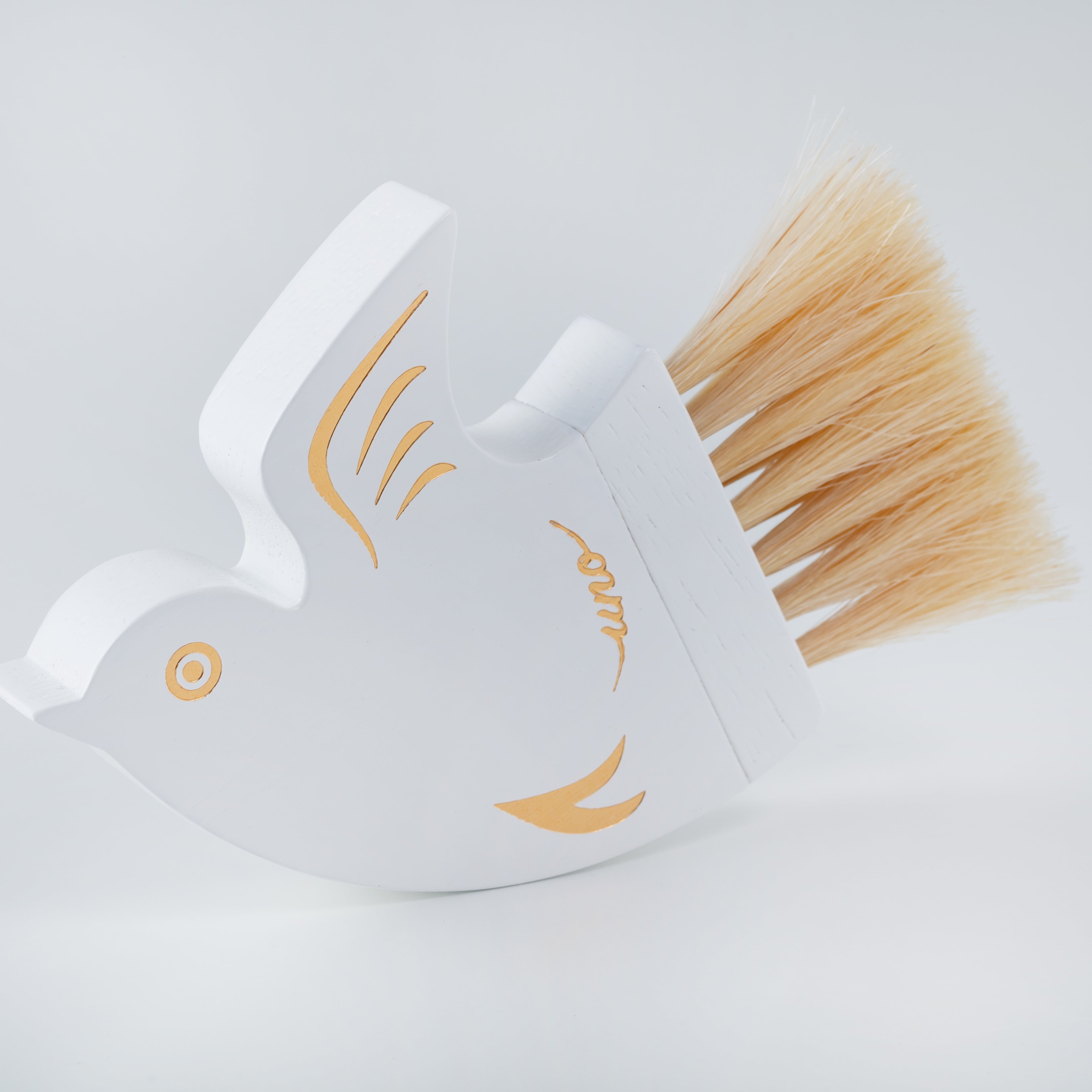 千鳥ブラシ 白×金