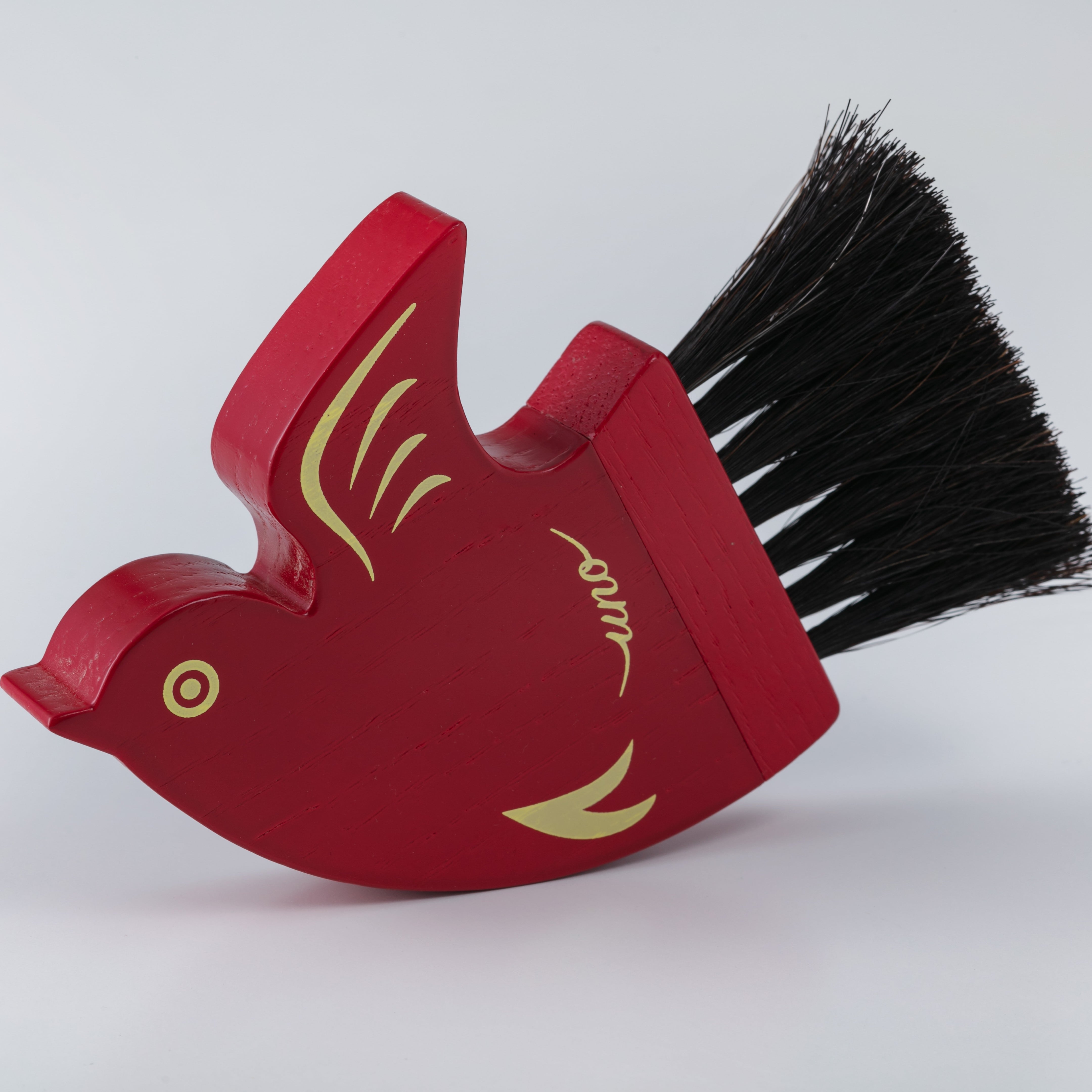 千鳥ブラシ 赤×クリーム