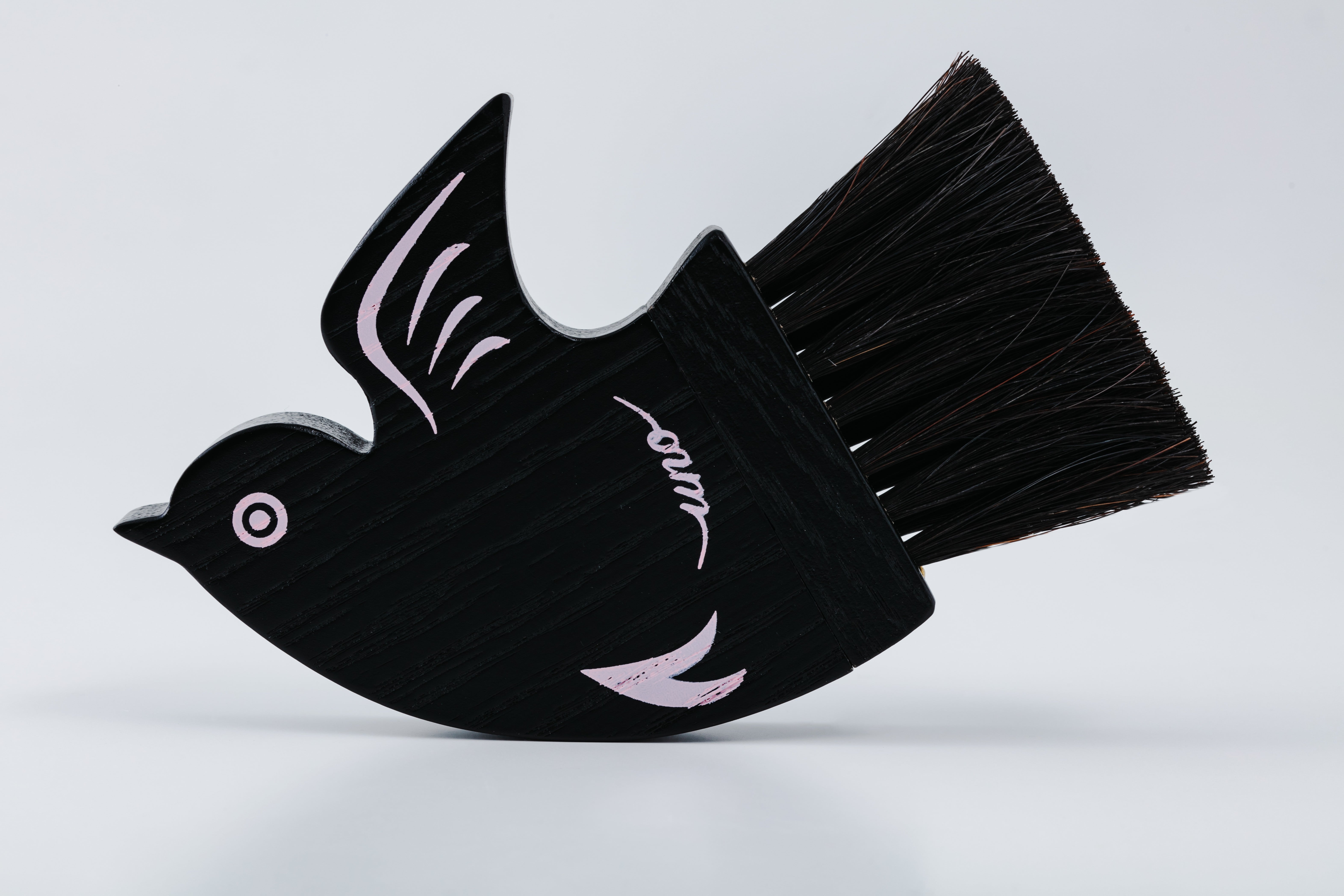 千鳥ブラシ 黒×ピンク