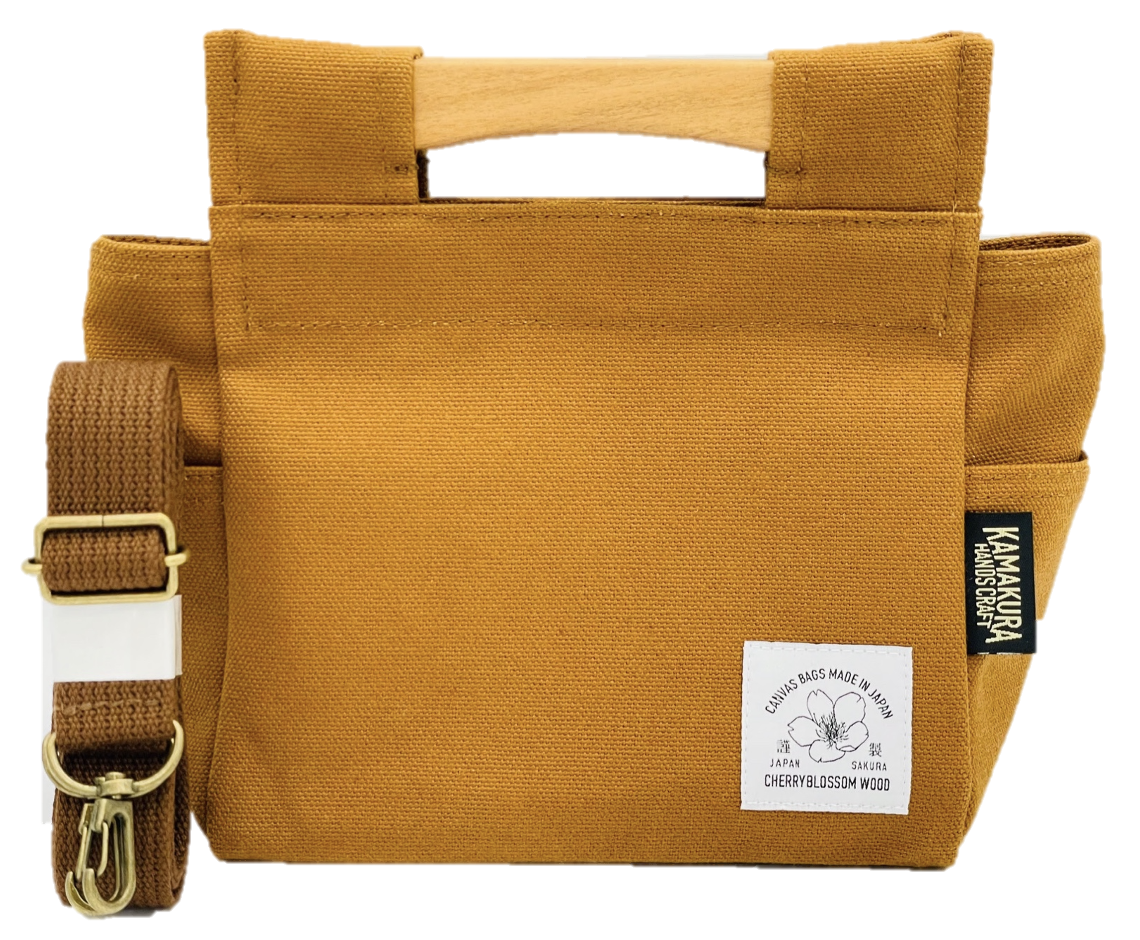 桜岡持ちミニバッグ　ブラウン