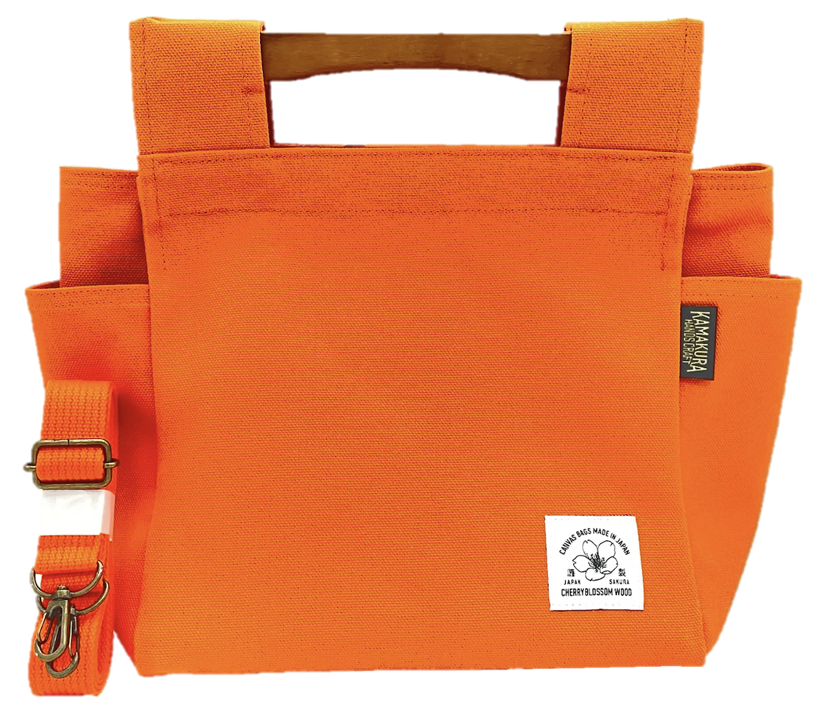 桜岡持ちバッグ　オレンジ
