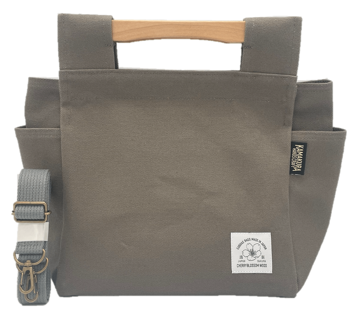 桜岡持ちバッグ　グレー