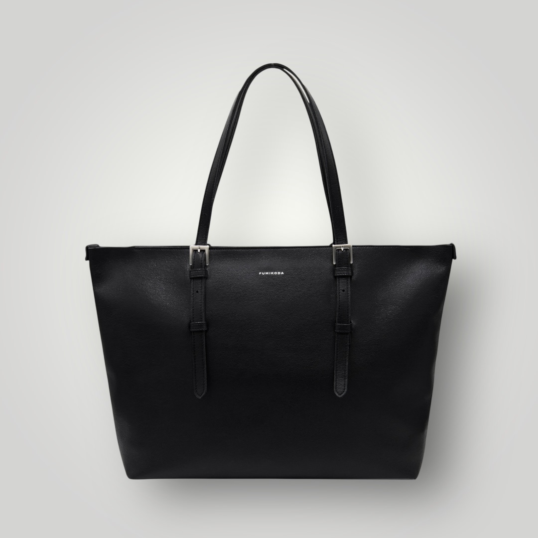 ファスナー付きトートバッグ「ALEX」M/ブラック