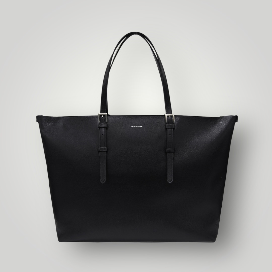 ファスナー付きトートバッグ「ALEX」L/ブラック