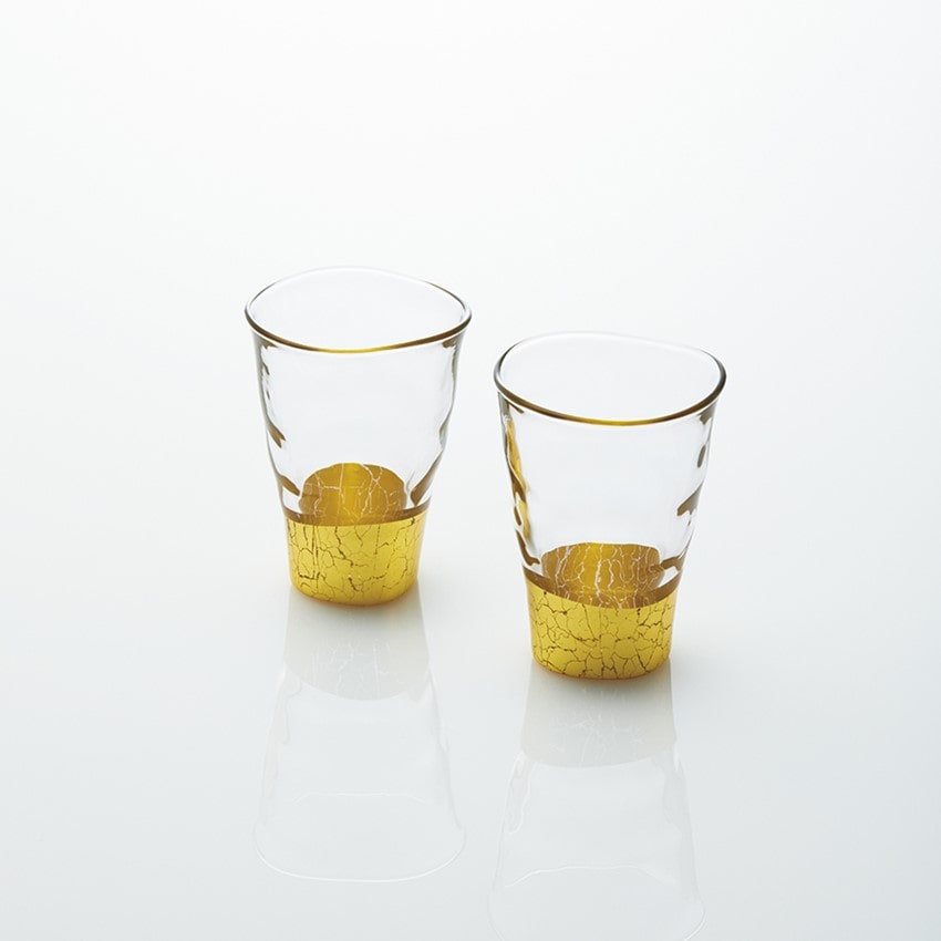 〈箔一〉貫入　ペア一口グラス