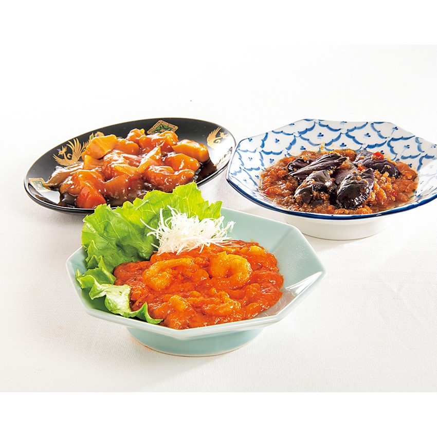 〈大龍〉海老チリ・麻婆茄子・酢豚セット