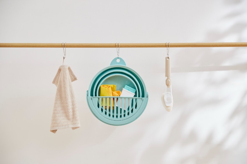 おりたためるバケツ8Lトレー付 ミントグリーン MN