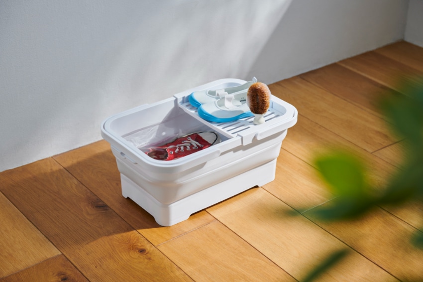 折畳めるバスケット15Lトレー付 ホワイト ホワイト