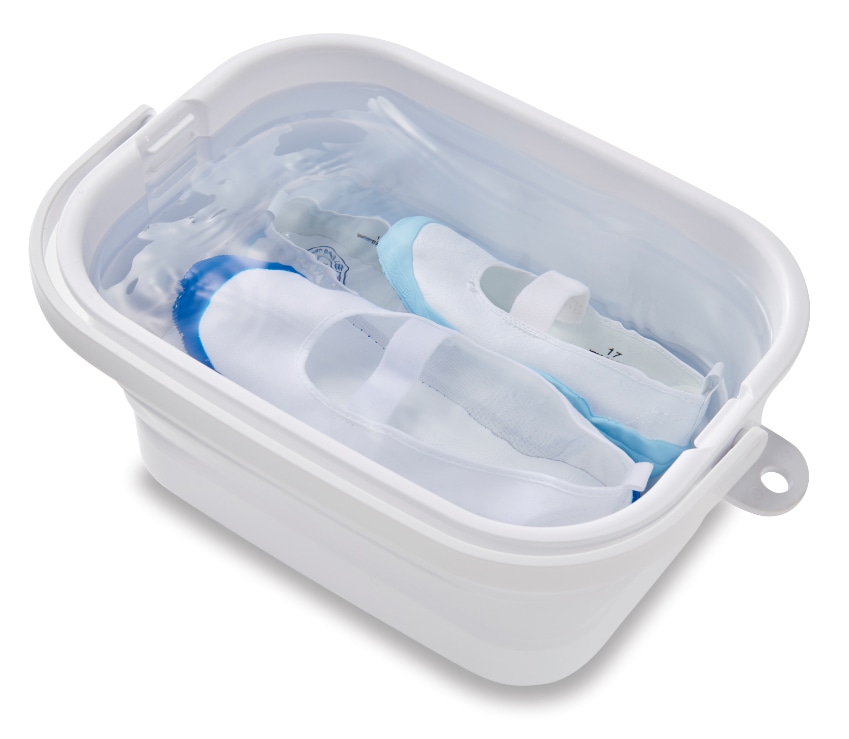 折りたためるつけ置き洗いバケツ ホワイト ホワイト