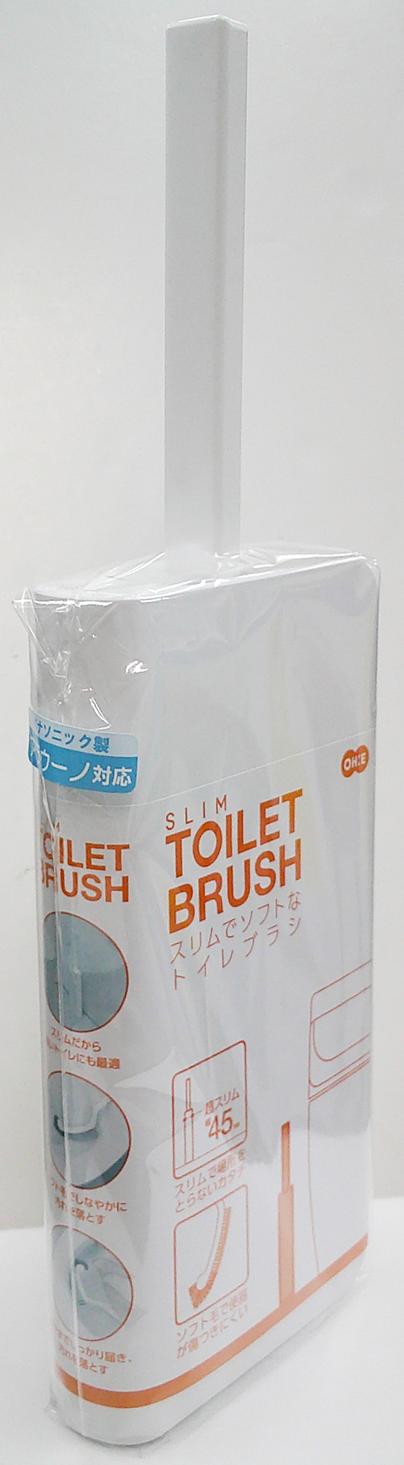 スリムトイレブラシ ケース付き ホワイト ホワイト