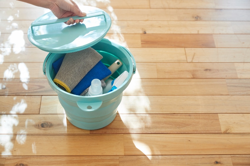 おりたためるバケツ8Lフタ付き ミントグリーン MN