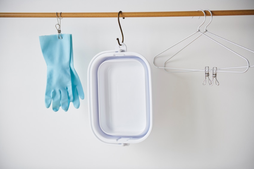 折りたためるつけ置き洗いバケツ ホワイト ホワイト