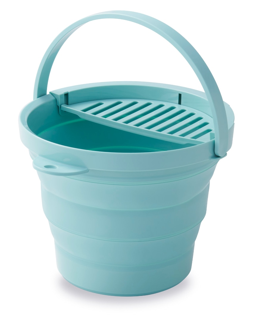 おりたためるバケツ8Lトレー付 ミントグリーン MN
