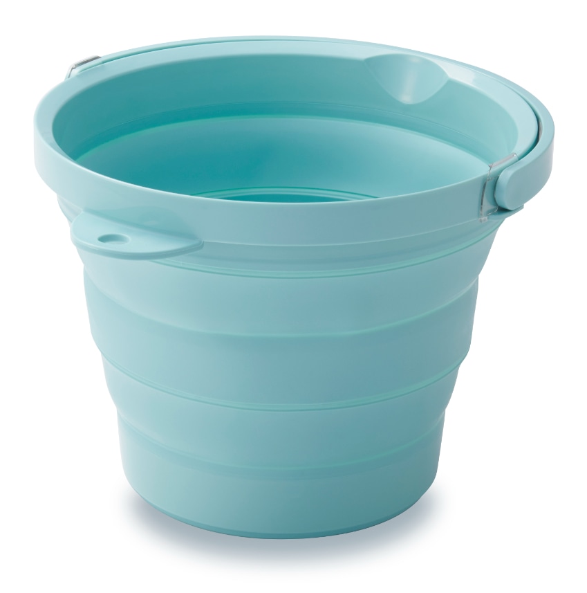 おりたためるバケツ8Lフタ付き ミントグリーン MN