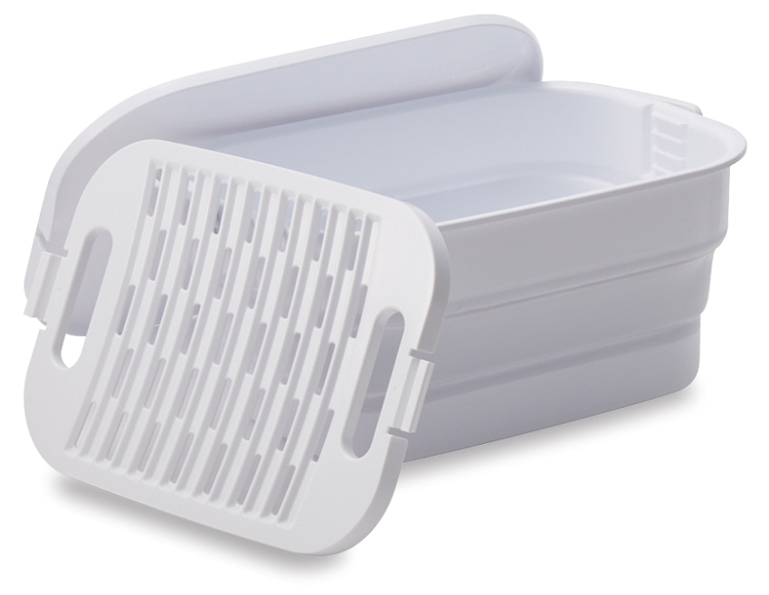 折りたためるつけ置き洗いバケツ ホワイト ホワイト