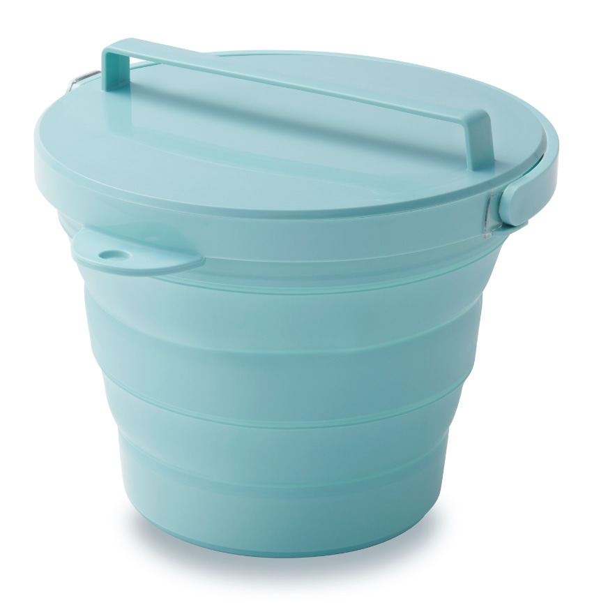 おりたためるバケツ8Lフタ付き ミントグリーン MN