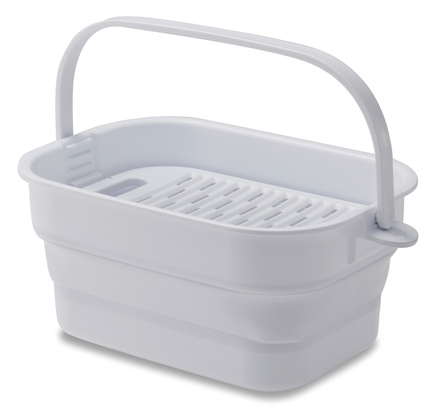 折りたためるつけ置き洗いバケツ ホワイト ホワイト