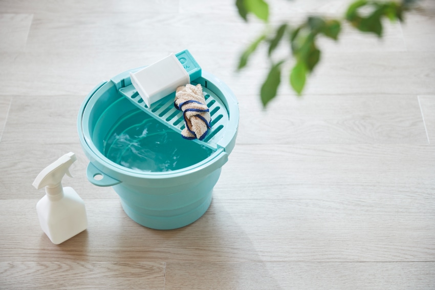 おりたためるバケツ8Lトレー付 ミントグリーン MN