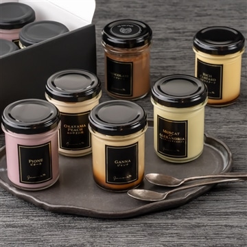 冷凍発送。岡山県産フルーツプリンと濃厚プリン 6種6個セット